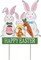 Easter Decorations Outdoor, 3 Metal Bunny Decorative Garden Stakes for Easter Decor, Welcome Rabbits Happy Easter Yard Sign for Home Outside Garden Front Door Porch Lawn Spring Decorations